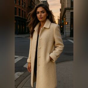 Anne Klein Coat Pennylane Vintage Longline Wool Cottage Quiet Scandi Parisian